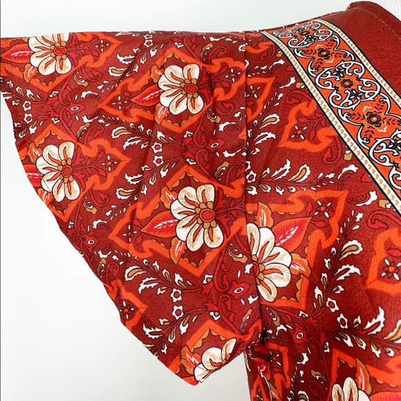 Flutter Sleeve Boho Wrap Dress - Picture 6 of 8